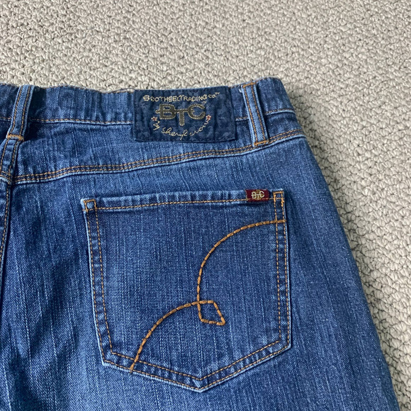 Bootheel Womens Shorts‎ Size 31/10 Blue Dark Wash Denim Boyfriend Mid Rise - Picture 4 of 12